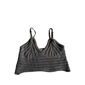 Wild Fable Black Knit Cropped Tank Top